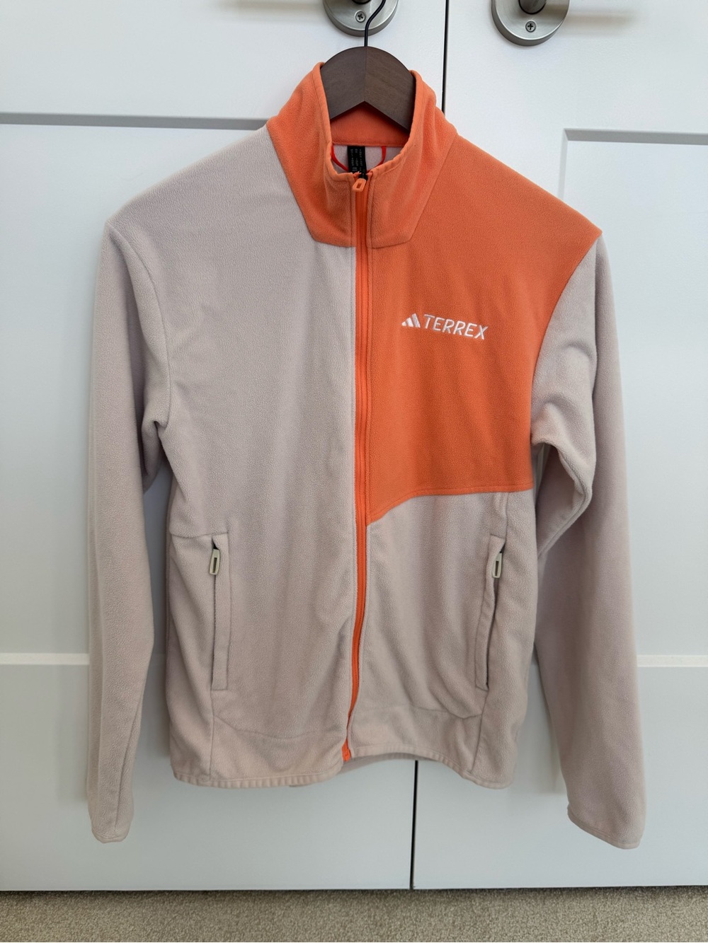adidas Terrex Two-Tone Fleece Jacket in Orange and Pink